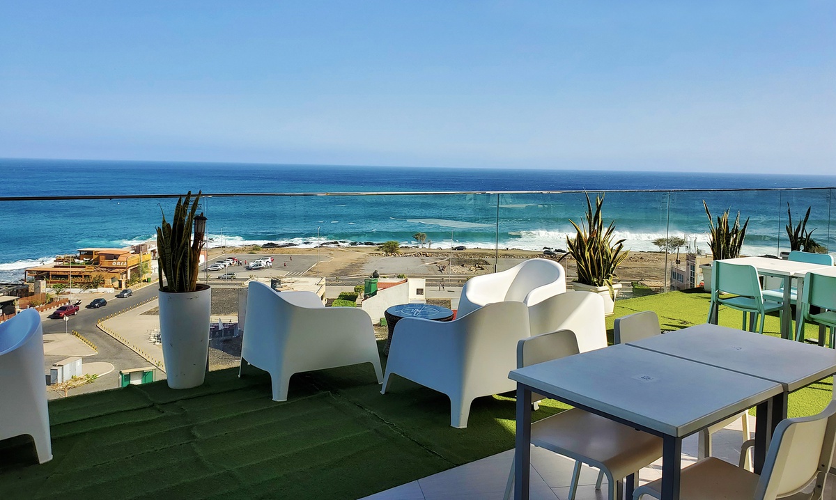 Sea view from Nice Kriola restaurant in Praia, Cape Verde, on Santiago Island
