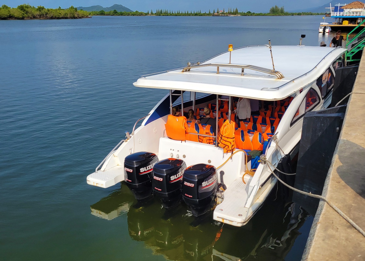 Ferry to Koh Rong departing from Kampot port, Cambodia