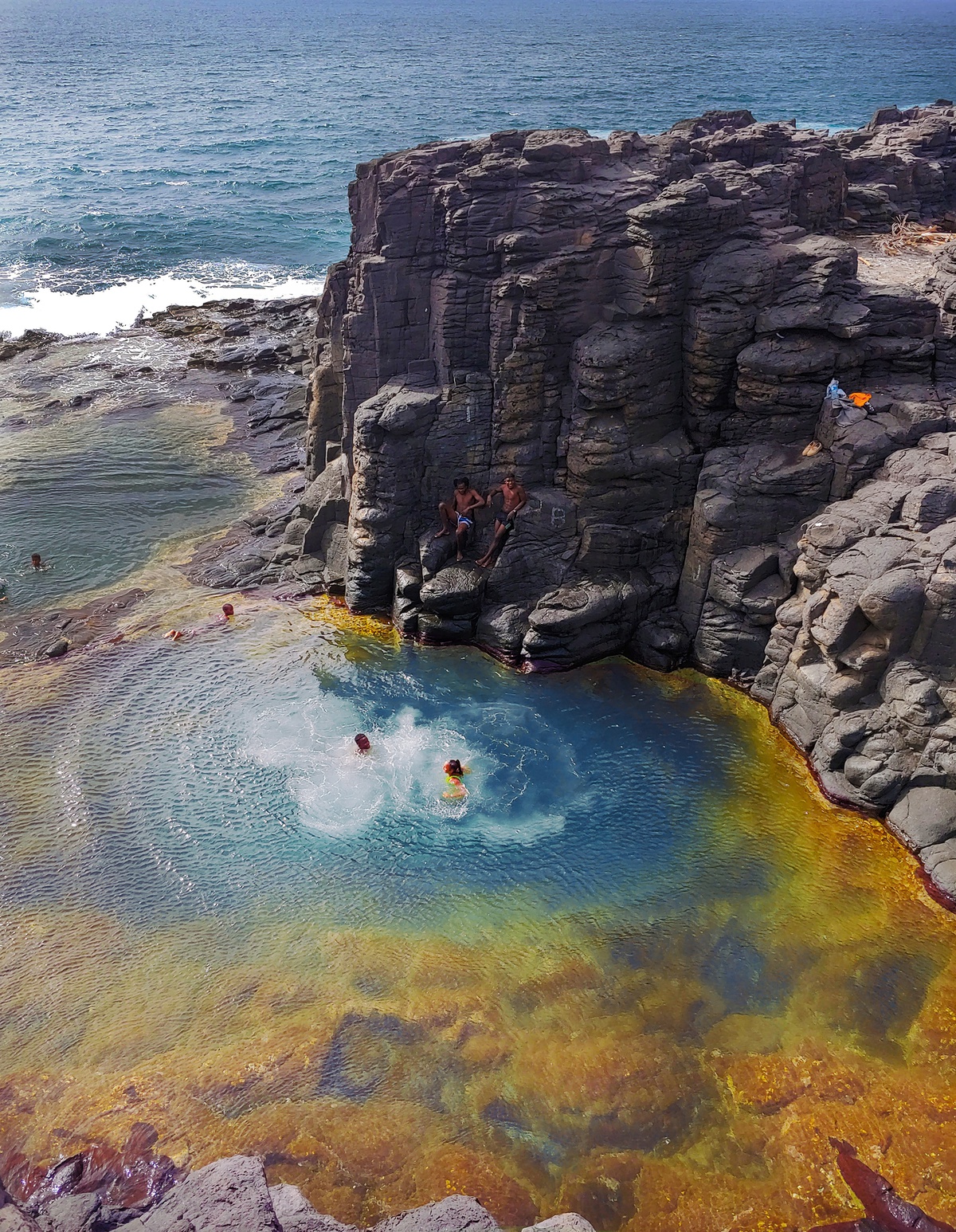 Natural pools Cuba Piscina Natural at Ribeira da Prata, Cape Verde, on Santiago Island
